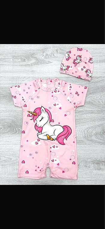 Fermuarlı Unicorn Boneli Mayo Takımı 2-8 yaş a