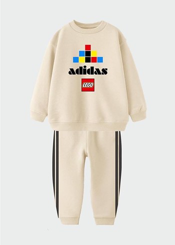 Beyaz Adidas Lego Baskılı Erkek Eşofman Takımı - Görsel 2