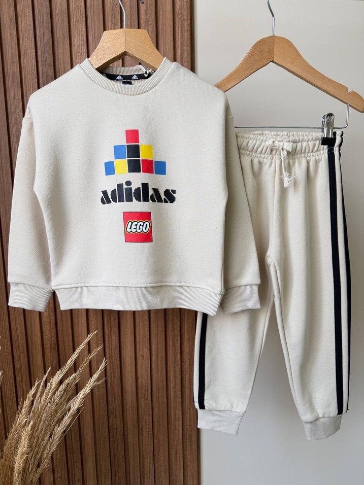 Beyaz Adidas Lego Baskılı Erkek Eşofman Takımı - Görsel 4