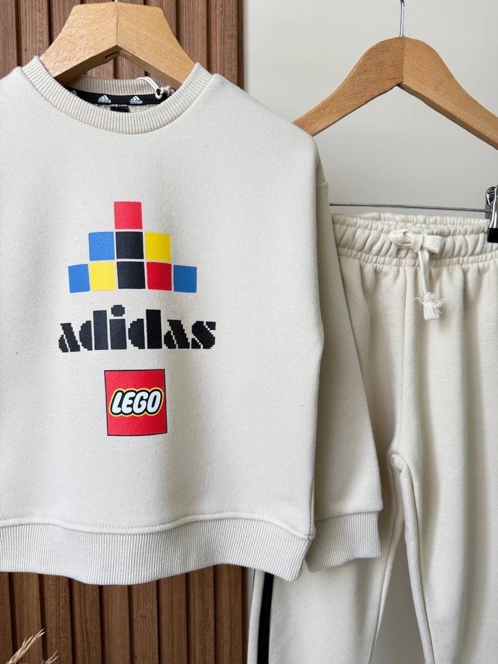 Beyaz Adidas Lego Baskılı Erkek Eşofman Takımı - Görsel 3