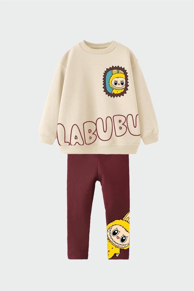 Labubu baskılı kız çocuk takım - Görsel 2