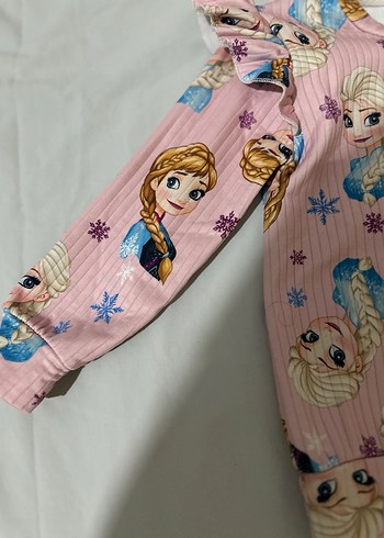 5-6 yaş Kız çocuk Pembe frozen Desenli  Takım - Görsel 4