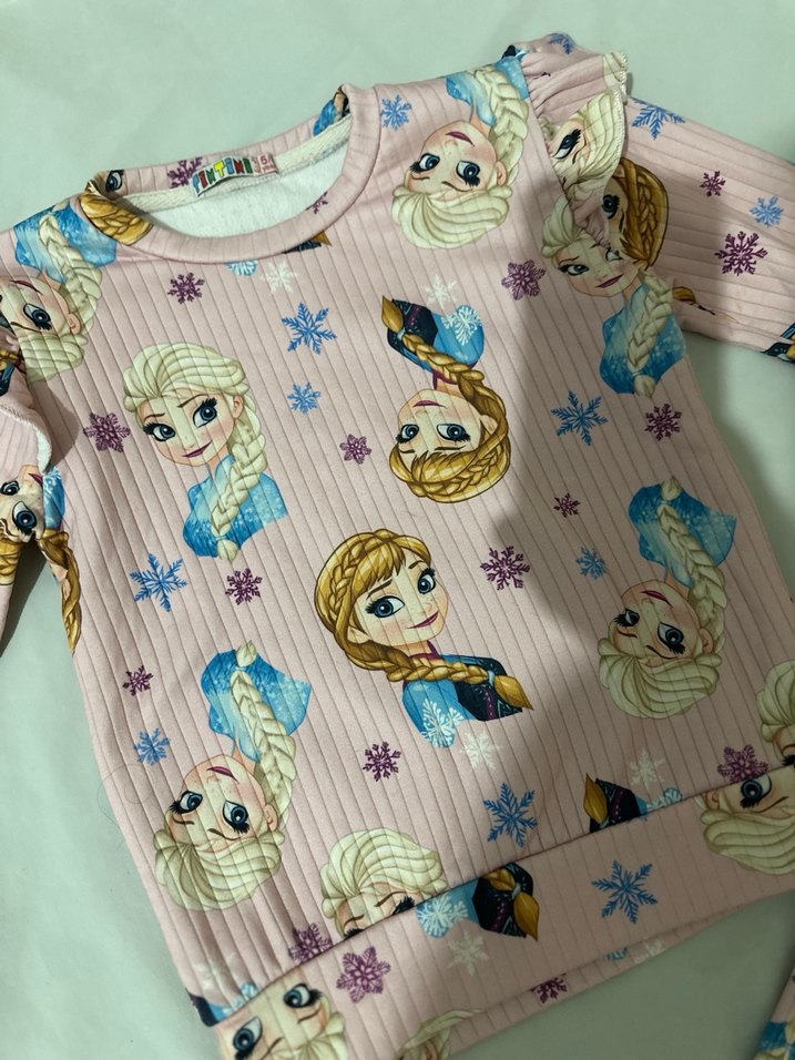 5-6 yaş Kız çocuk Pembe frozen Desenli  Takım - Görsel 5