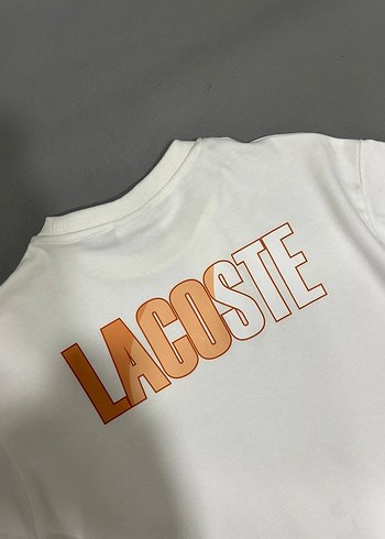 Lacoste Kadın Beyaz Bisiklet Yaka Baskılı Tişört - Görsel 8