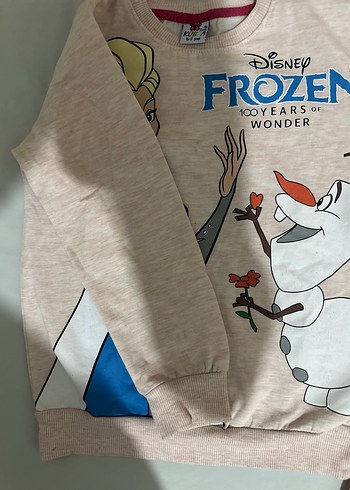 6-7 yaş Pudra  Frozen Baskılı Kız Eşofman Takımı - Görsel 6