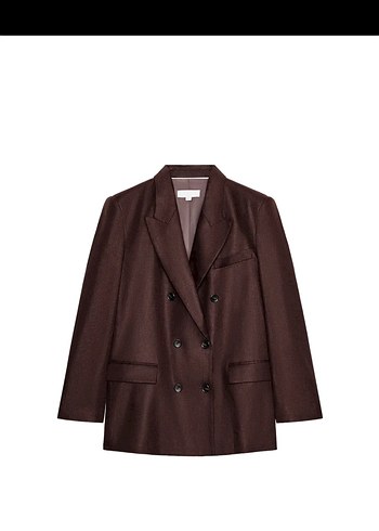 Zara Keten Vatkali Kruvaze Blazer