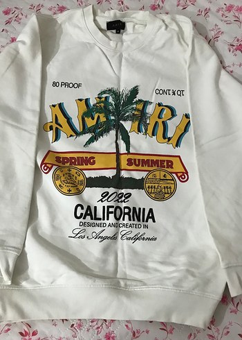 m Beden Baskılı Beyaz Kadın sweatshirt