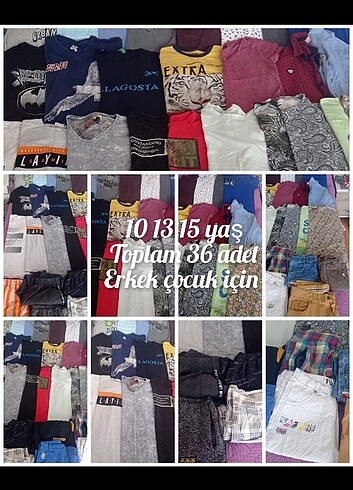 10 13 15 yaş yepyeni hatasız sayılı giyinmiş 