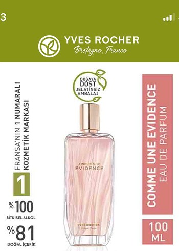 Yves Rocher Evidence Kadın Parfümü 100 ml