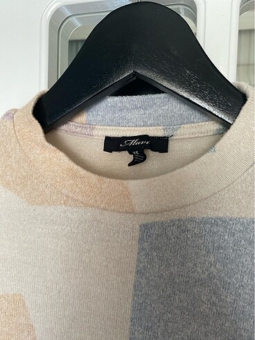 xs Beden Mavi jeans geometrik triko