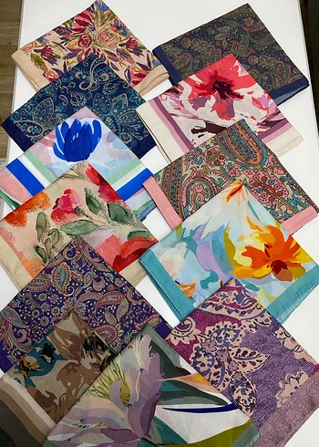 Mor Tonlarda Batik Desen eşarp - Görsel 2