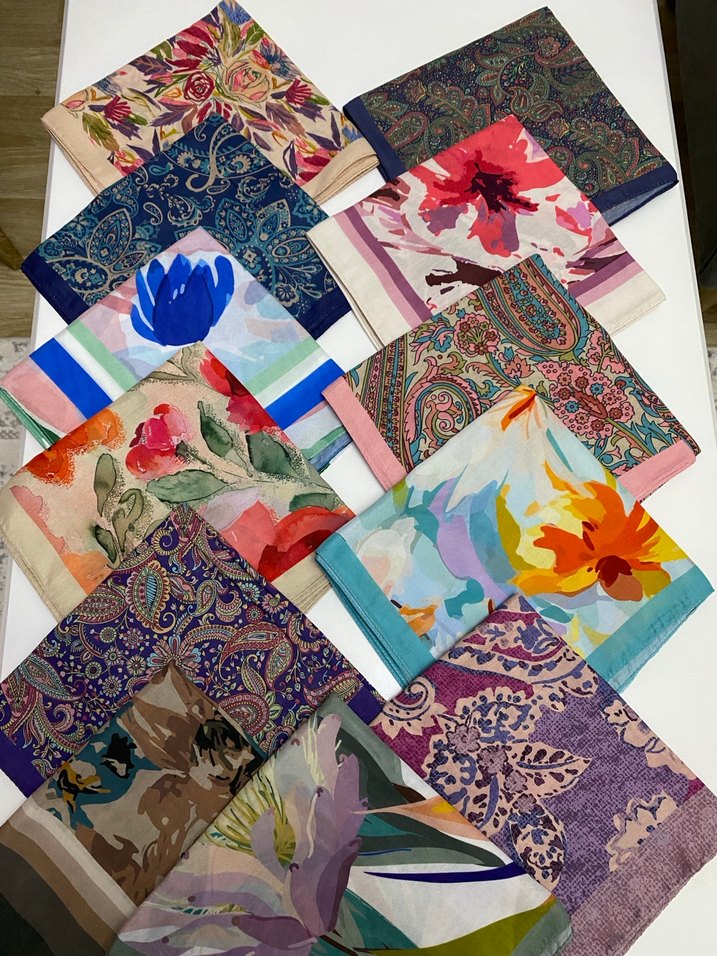 Mor Tonlarda Batik Desen eşarp - Görsel 2