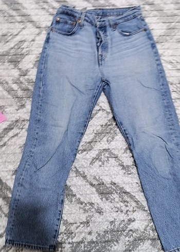 Levis Acik Mavi Yuksek Bel Denim Jean