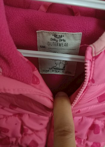 18-24 Ay Beden Kız Çocuk Pembe Kapüşonlu Mont