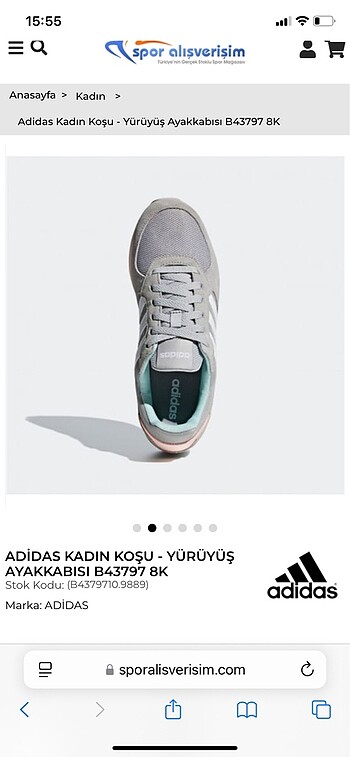 37,5 Beden Adidas spor ayakkabı