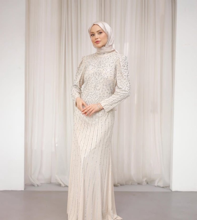 Büyük beden tesettür Abiye Elbise - Görsel 4