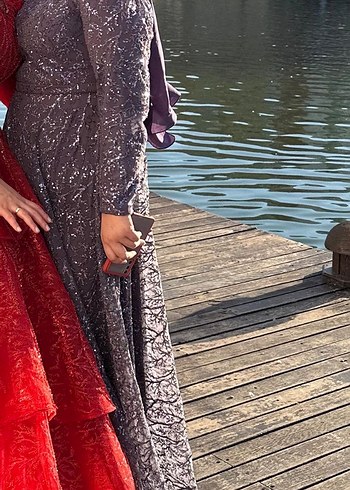 Büyük beden tesettür abiye elbise - Görsel 2