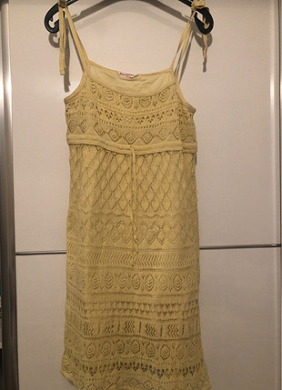 Twist Sarı örme elbise