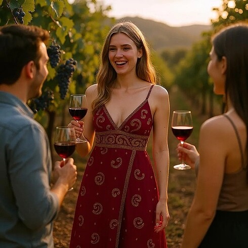 Özel dikim ipek elbise - Görsel 9