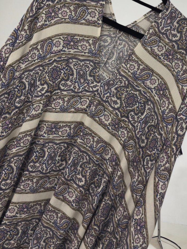 Bohem Gri Uzun Salaş Kimono - Görsel 4