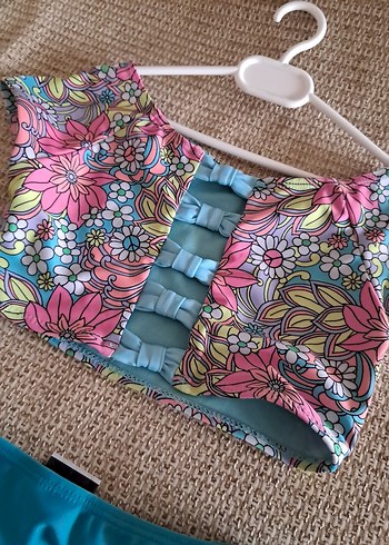 Bohem Çiçek Desenli Kız Bikini Takımı - Görsel 5