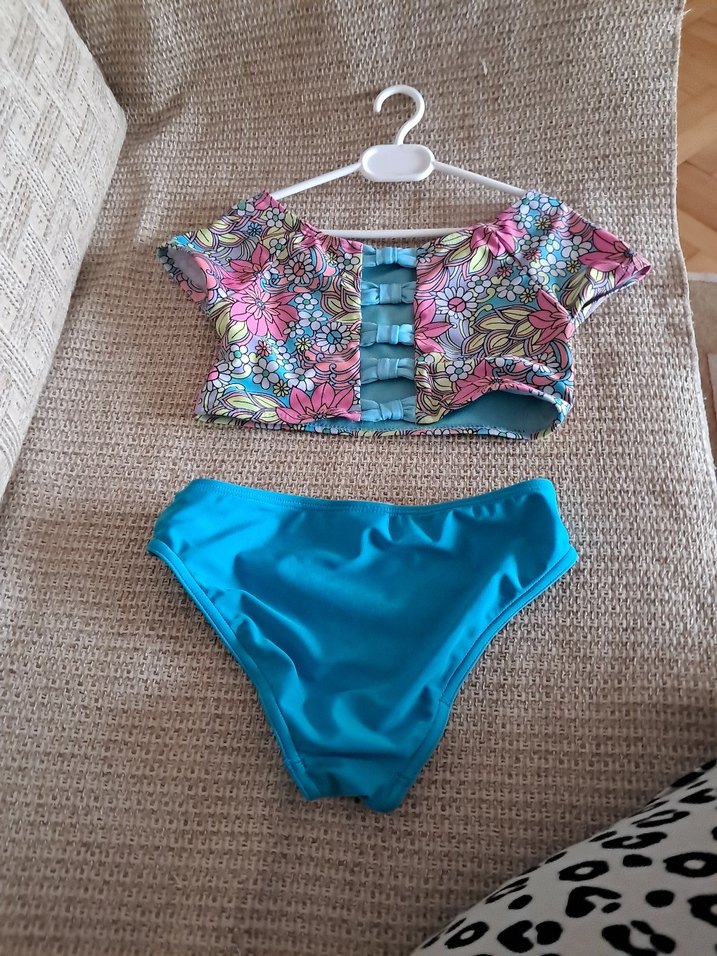 Bohem Çiçek Desenli Kız Bikini Takımı - Görsel 4