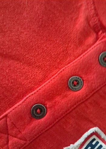 Tommy Çocuk Kırmızı Düğmeli Sweatshirt - Görsel 5