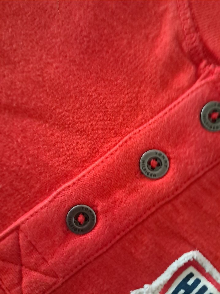 Tommy  Çocuk Kırmızı Düğmeli Sweatshirt - Görsel 5