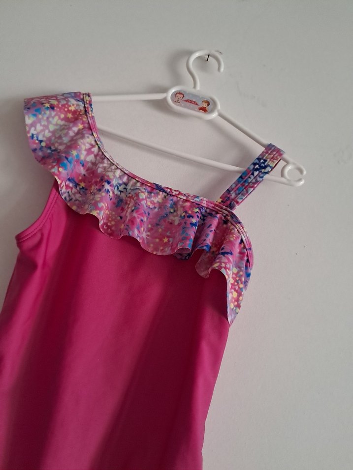 Pembe Bağlamalı Kız Çocuk Mayo - Görsel 2