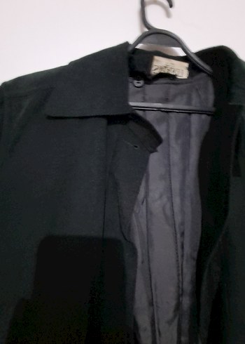 Düğmeli Siyah ünisex Kaban - Görsel 2