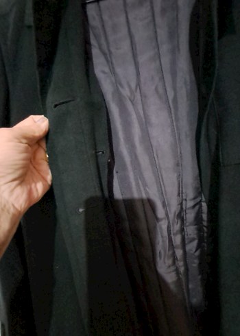 Düğmeli Siyah ünisex Kaban - Görsel 3