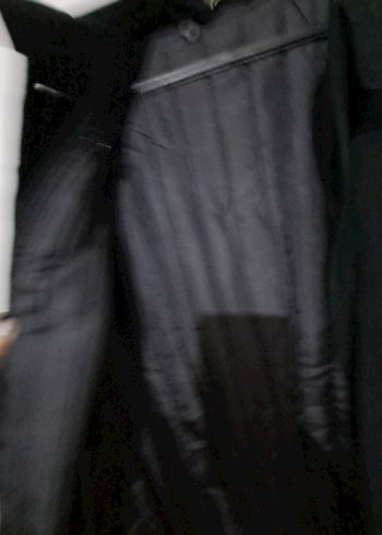 Düğmeli Siyah ünisex Kaban - Görsel 4