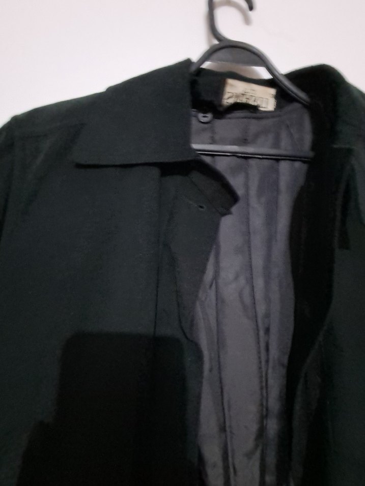 Düğmeli Siyah ünisex Kaban - Görsel 2