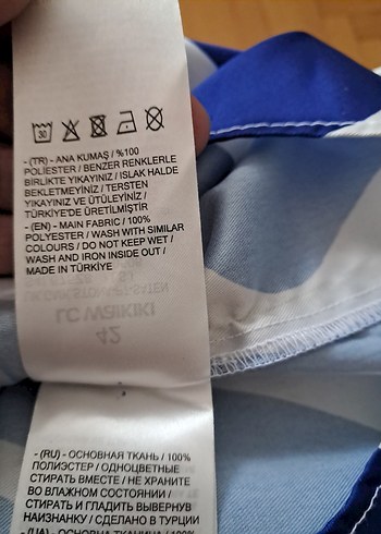 Kadın Mavi Beyaz Desenli Uzun Kollu Gömlek - Görsel 5