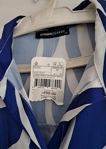 Kadın Mavi Beyaz Desenli Uzun Kollu Gömlek - Görsel 3