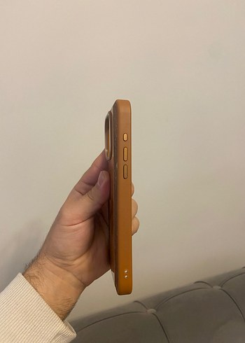 Kahverengi 15Pro Max Telefon Kılıfı Velcro - Görsel 4