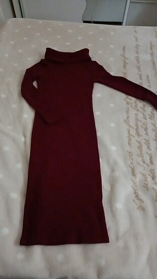 Bordo triko elbise