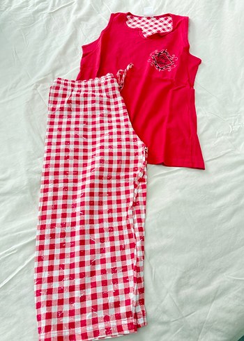 Penti Pembe Desenli Kadın Pijama Takımı Midi Boy