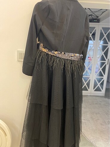 36 Beden siyah Renk Abaya elbise