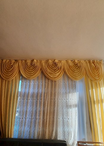 İşlemeli Sarı fon Perde - Görsel 3