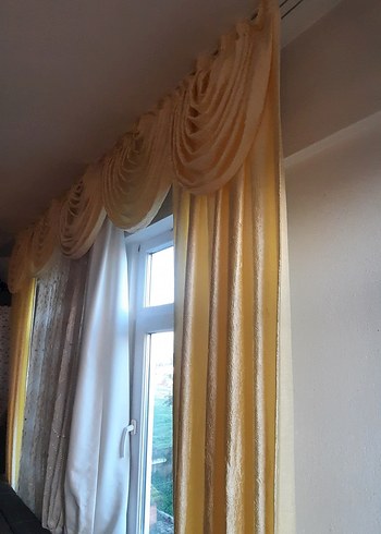 İşlemeli Sarı fon Perde - Görsel 2