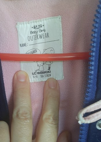 Kız Çocuk Lacivert Nakışlı Düğmeli Kaban - Görsel 5