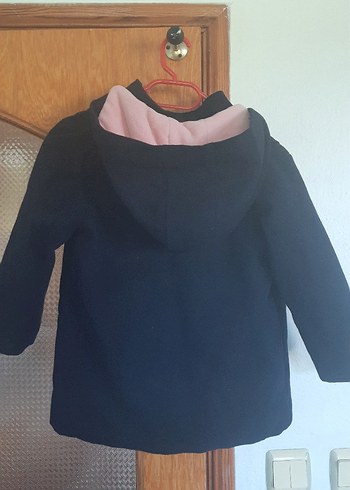 Kız Çocuk Lacivert Nakışlı Düğmeli Kaban - Görsel 6