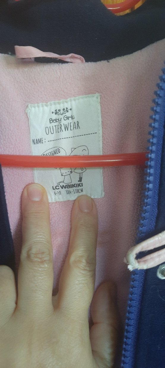 Kız Çocuk Lacivert Nakışlı Düğmeli Kaban - Görsel 5