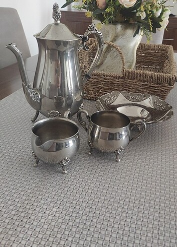 Gümüş kaplama vintage çay-kahve seti 