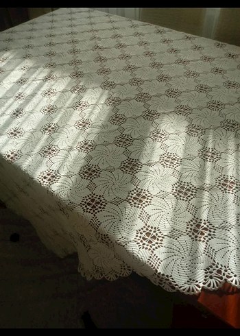 El İşi Beyaz Dantel Masa Örtüsü - Görsel 5