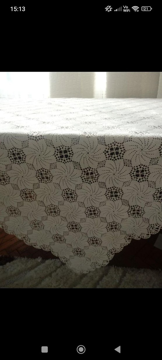 El İşi Beyaz Dantel Masa Örtüsü - Görsel 2