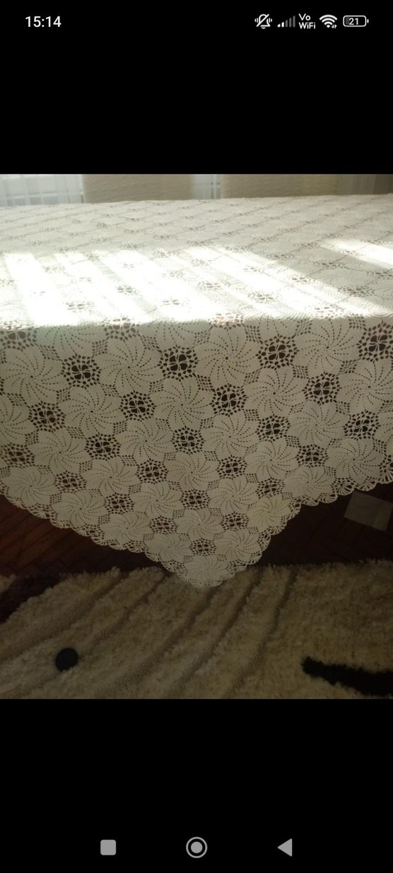 El İşi Beyaz Dantel Masa Örtüsü - Görsel 4