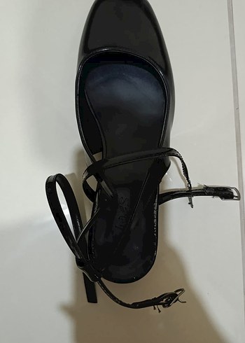 Siyah Blok Topuklu Kadın Klasik Ayakkabı - Görsel 4