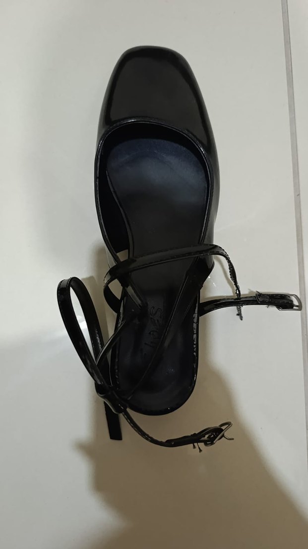 Siyah Blok Topuklu Kadın Klasik Ayakkabı - Görsel 4